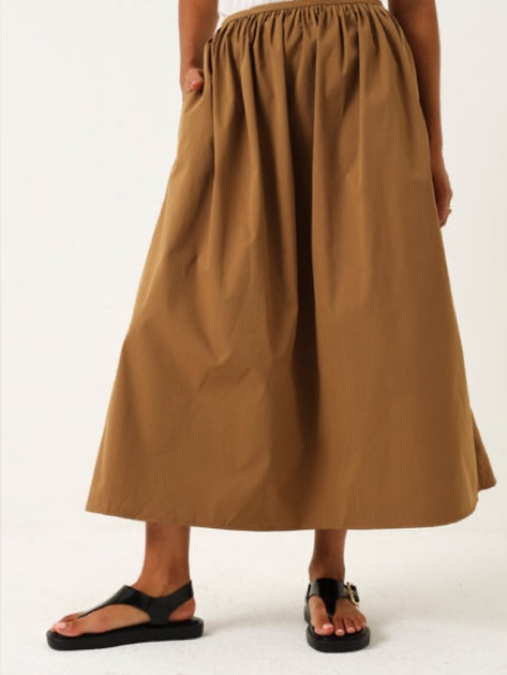 Zara a-line skirt in latte brown color
